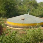 runde Biogasanlage aus beton